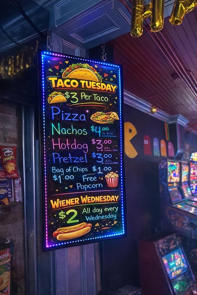 Patrick's Arcade Bar Menu image 1